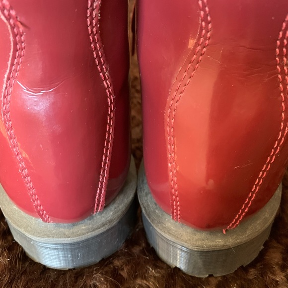 Dr. Martens Holt hiker deep red patent leather, UK9.  Gently worn 1 or 2 times. - Picture 8 of 9